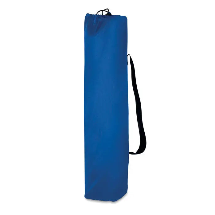 Geantă albastră din material textil pentru saltea de yoga cu snur negru și bretea pentru umăr scaun de plajă capri