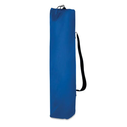 Geantă albastră din material textil pentru saltea de yoga cu snur negru și bretea pentru umăr scaun de plajă capri