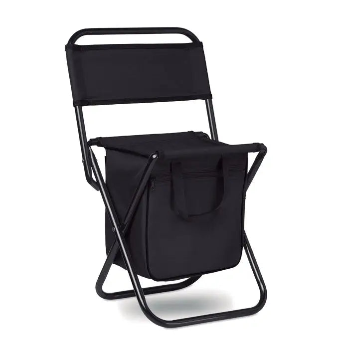 Scaun pliabil negru 600D cu geanta de depozitare incorporata pentru camping si outdoor