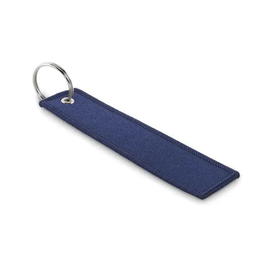 Scoateti inelul de chei inainte de zbor navy albastru inchis din material textil cu inel metalic argintiu