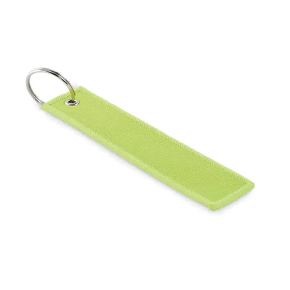 Scoateti inelul de chei inainte de zbor lime verde din material textil cu inel metalic argintiu pentru chei