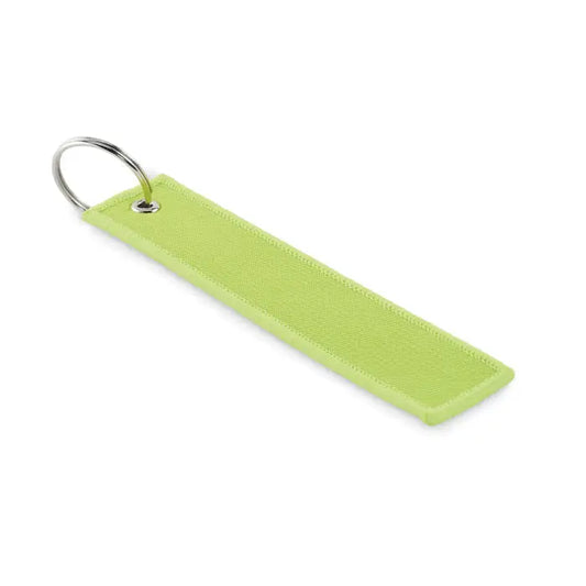 Scoateti inelul de chei inainte de zbor lime verde din material textil cu inel metalic argintiu pentru chei