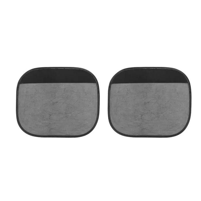 Set 2 parasolare auto dreptunghiulare negre si gri cu colturi rotunjite pentru geamuri auto