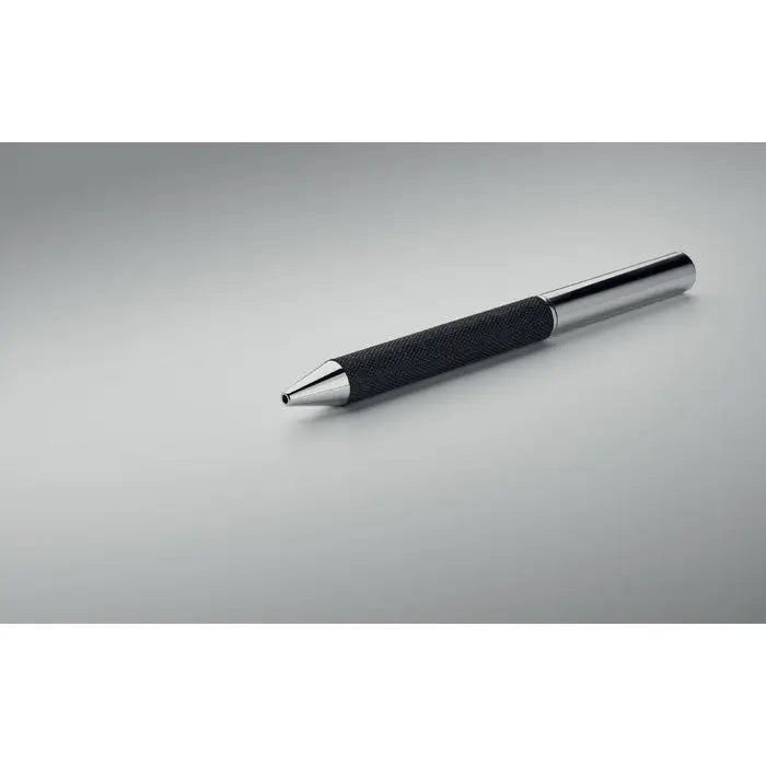 Set cadou 2 piese cu grip negru texturat si capete metalice cromate, instrument de precizie elegant