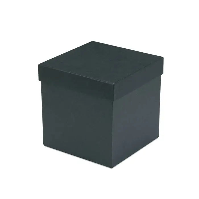 Cutie cadou patrata neagra cu capac asortat din carton mat pentru set ceainic si cani 400 ml
