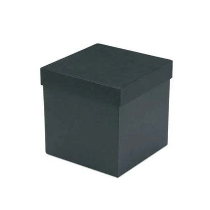 Cutie cadou patrata neagra cu capac asortat din carton mat pentru set ceainic si cani 400 ml