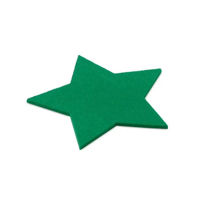 Set coaster din pasla rpet verde solid cu formă de stea cu cinci colțuri din spumă