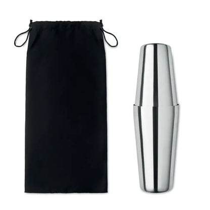 Shaker cocktail din inox lucios cu design cilindric elegant si doua sectiuni distincte set cocktail 750 ml