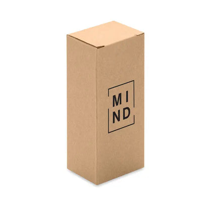 Set de 2 teasers-uri metalice în cutie minimalista maro din carton cu logo negru mind în litere mari