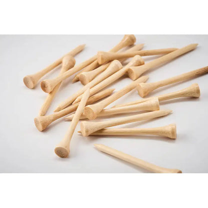 Set de 20 de tricouri de golf din bambus cu pile de tee din lemn natural beige cu capete rotunjite netede