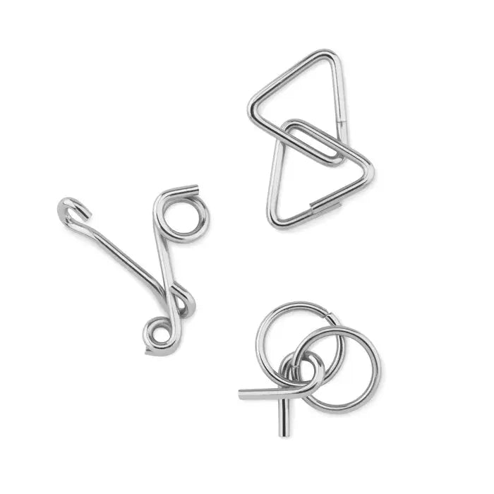 Set de 3 teasers-uri metalice argintii in forma de clips de hartie din metal