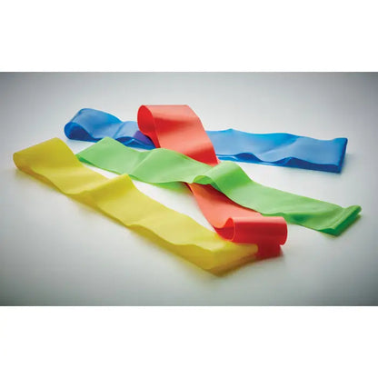 Set de 4 benzi de fitness din tpe colorate flexibile in galben verde rosu si albastru pentru exercitii