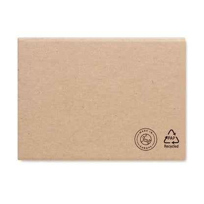 Set de bloc-note reciclat din carton maro simplu cu textură subtilă și branding minimalist