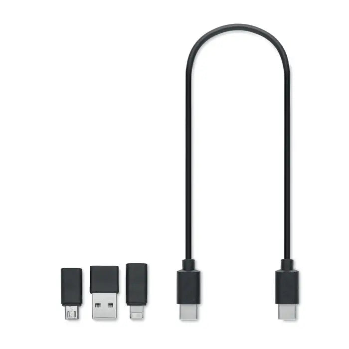 Set de cabluri 3 in 1 negru usb-c la usb-a adaptor si cablu de incarcare pentru conectare rapida si compatibilitate larga