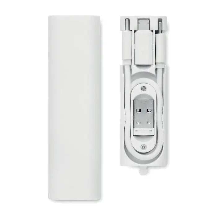 Set de conectori de cablu 9 in 1 alb cu design compact si minimalist pentru incarcare USB multipla