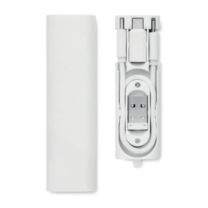 Set de conectori de cablu 9 in 1 alb cu design compact si minimalist pentru incarcare USB multipla