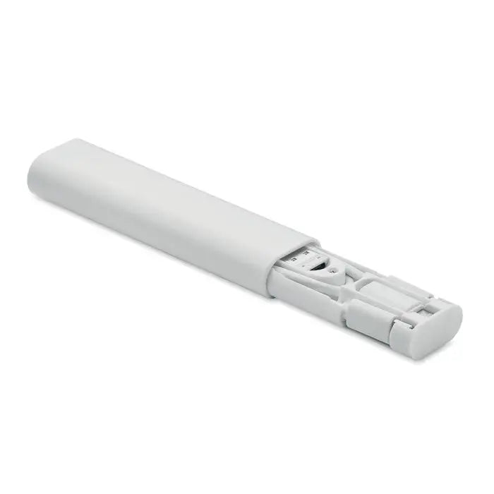 Set de conectori de cablu 9 în 1 cu un flash usb alb din plastic cu design minimalist și capac glisant