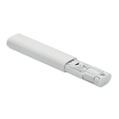 Set de conectori de cablu 9 în 1 cu un flash usb alb din plastic cu design minimalist și capac glisant