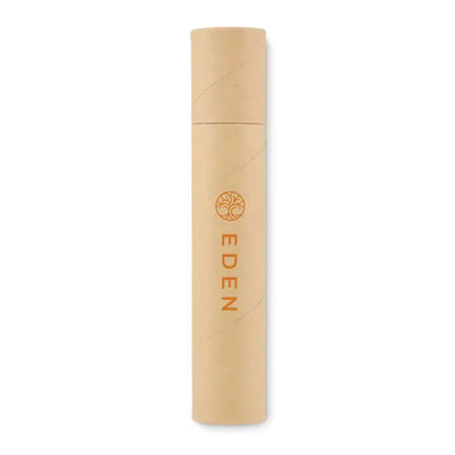 Beige tub de hartie kraft cu branding orange eden si logo copac pentru set de papetarie
