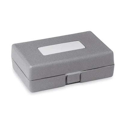Cutie gri texturata din plastic cu fereastra transparenta si incuietoare pentru set de scule pliabile 25 piese