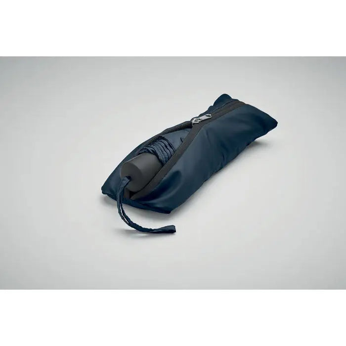 Set de umbrele rpet de 21 inch umbrela compacta albastru navy cu husa din acelasi material cu fermoar si snur de prindere