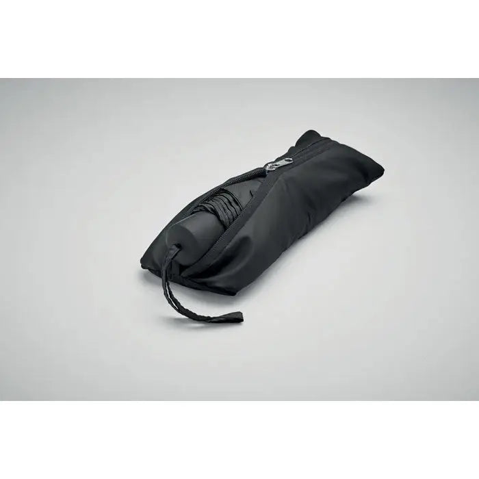 Set de umbrele rpet de 21 inch cu umbrela compacta neagra in husa textila cu fermoar si snur ajustabil