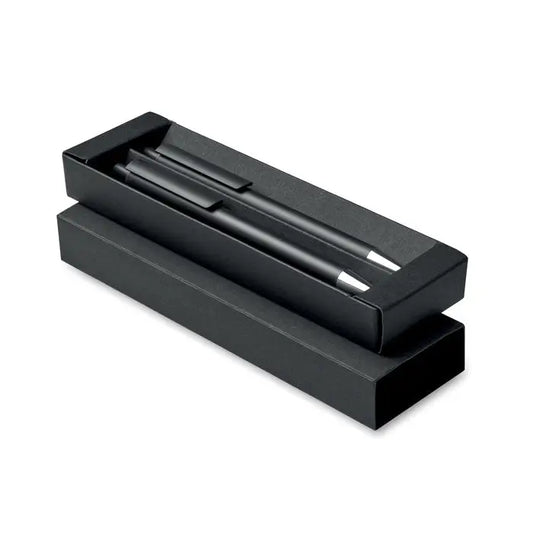 Set pixuri din aluminiu reciclat cu vârfuri argintii, aranjate în cutie neagră elegantă pentru cadou