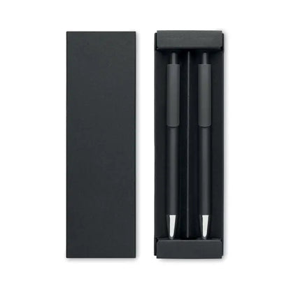 Set pixuri din aluminiu reciclat negru cu varfuri argintii intr-o cutie eleganta neagra