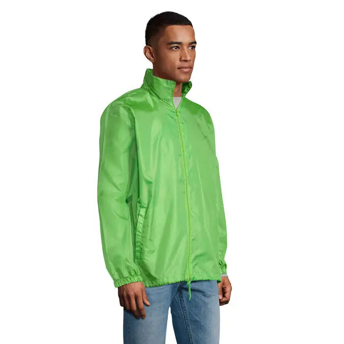 Windbreaker unisex supravent shift lime verde din nailon cu fermoar integral si manecute elastice