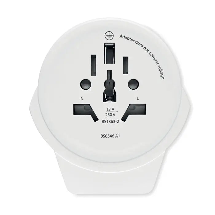 Adaptor de călătorie skross world to europe usb 12w alb, din plastic, cu prize negre și design circular portabil