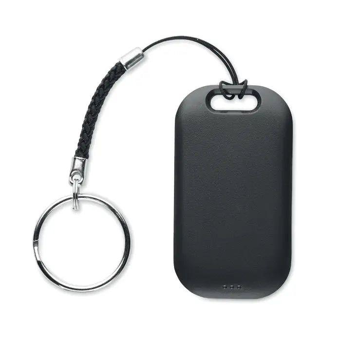 Smart apple find my locator încărcător portabil dreptunghiular negru texturat cu cablu împletit și breloc argintiu