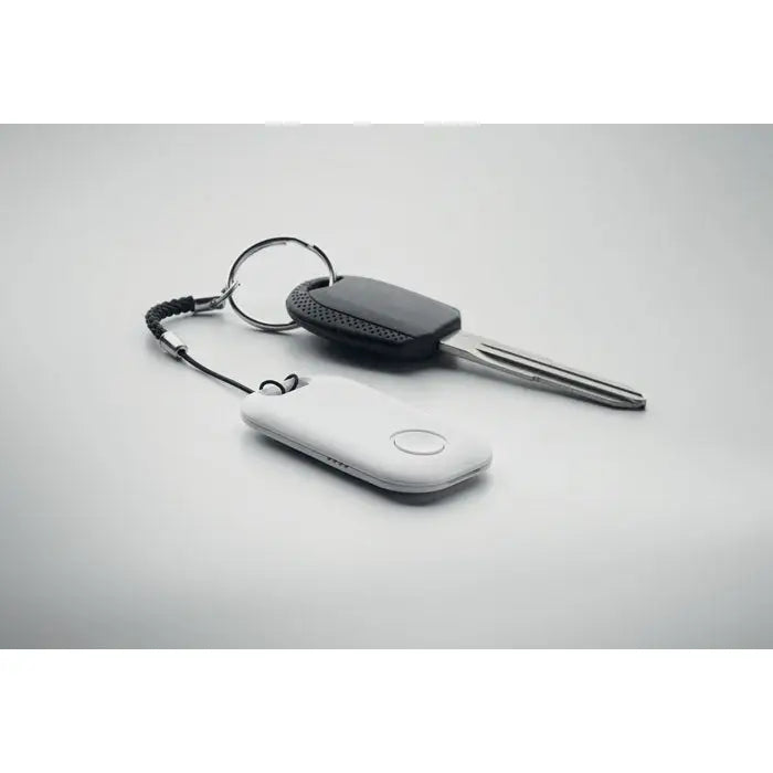 Localizator smart apple find my alb dreptunghiular cu buton circular si snur impletit negru