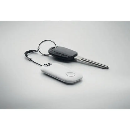 Localizator smart apple find my alb dreptunghiular cu buton circular si snur impletit negru