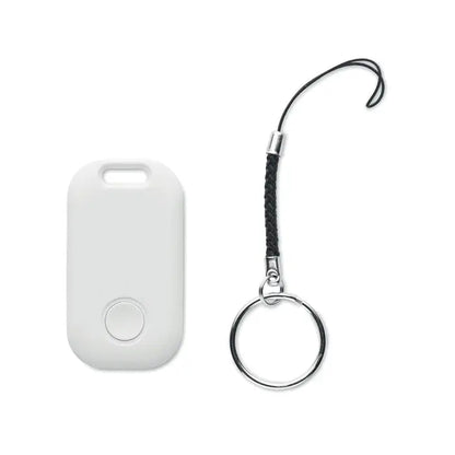 Tracker bluetooth smart apple find my alb dreptunghiular cu buton circular si atasament breloc