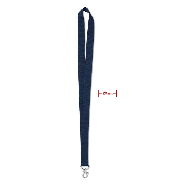 O snur tesut albastru închis cu clemă metalică argintie de 20 mm latime
