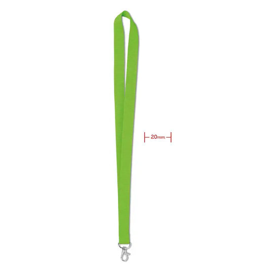 Snur 20 mm lanyard tesut verde aprins cu clasp metalic argintiu pentru carduri si accesorii