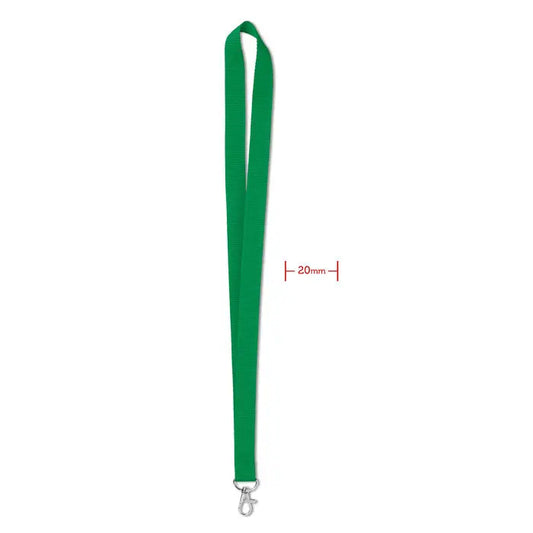 Lanyard verde Snur 20 mm din material textil cu clips metalic argintiu pentru purtat accesorii
