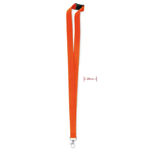 Snur cu carlig metalic 20 mm portocaliu stralucitor tesut cu clips negru din plastic si carlig metalic argintiu