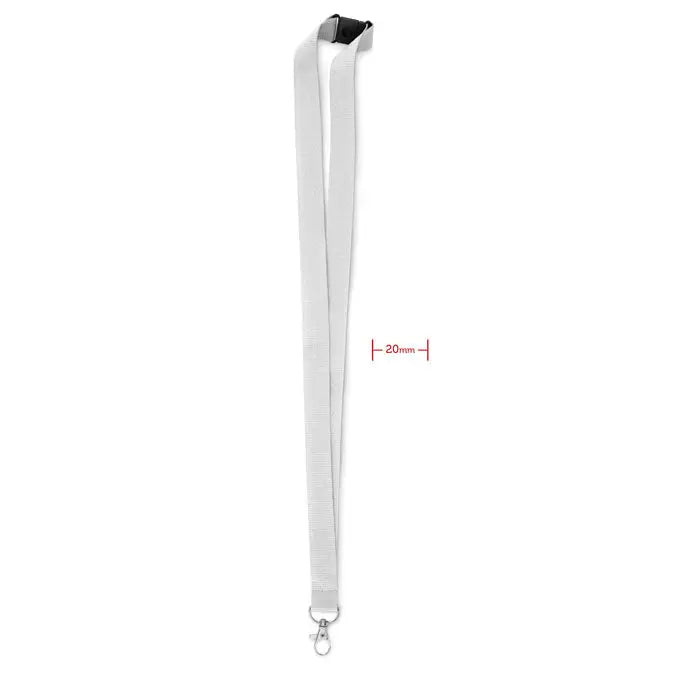 Snur alb tesut cu carlig metalic argintiu si clips plastic negru pentru fixare 20 mm