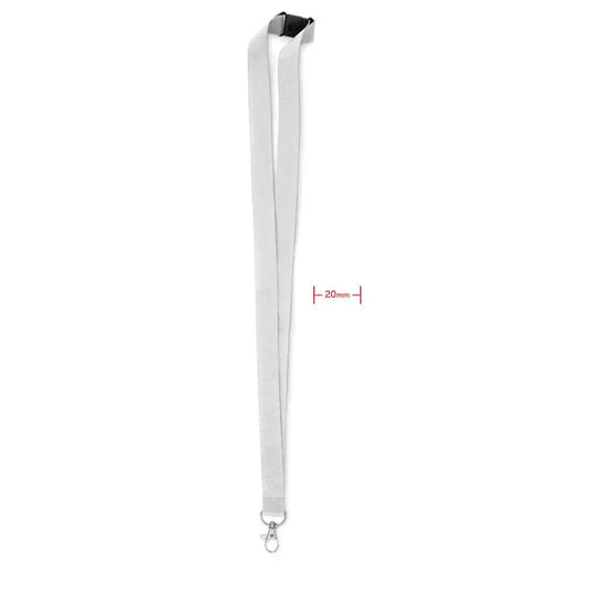 Snur alb tesut cu carlig metalic argintiu si clips plastic negru pentru fixare 20 mm