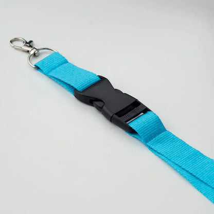 Snur cu carlig metalic 25mm din material textil turcoaz cu catarama din plastic negru si carlig metalic argintiu