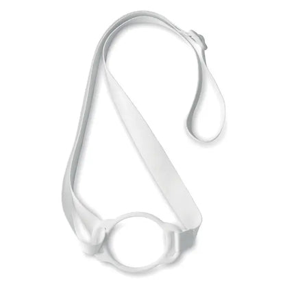 Snur alb din silicon pentru pahar cu suport rotund si catarama reglabila de 6 cm