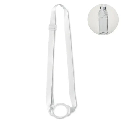 Snur cu suport pentru pahare 6cm alb din silicon cu catarama reglabila si curea circulara