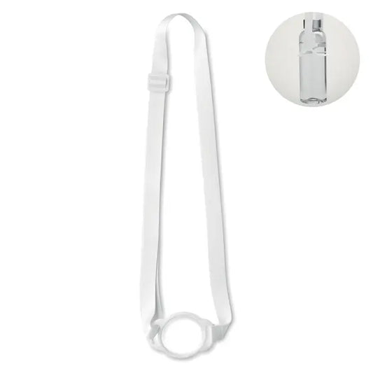 Snur cu suport pentru pahare 6cm alb din silicon cu catarama reglabila si curea circulara