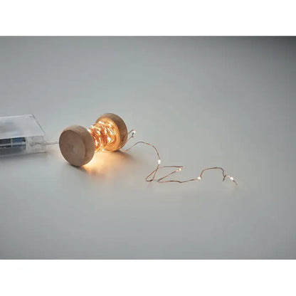 Snur de lumini led 5m pe bobina de lemn cu becuri calde albe pentru decoratiuni interioare si exterioare