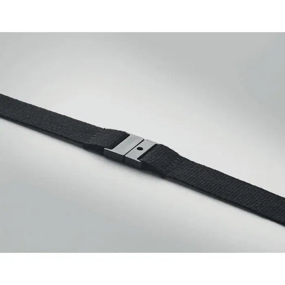 Snur din bumbac negru 20mm cu cataramă metalică minimalistă și textură fină pentru accesorii elegante