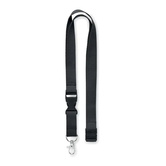 Snur din bumbac 20mm negru cu carabina metalica argintie si catarama reglabila din nylon