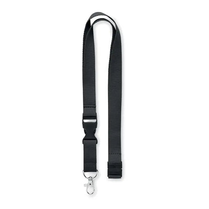 Snur din bumbac 20mm negru cu carabina metalica argintie si catarama reglabila din nylon