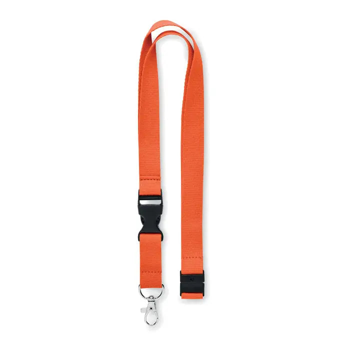 Snur din nylon portocaliu cu catarama neagra din plastic si carlig metalic argintiu, latime 20mm