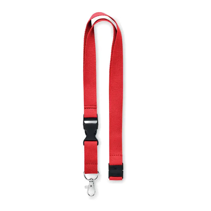 Snur din bumbac rosu tesut de 20mm cu catarama din plastic negru si carlig metalic argintiu